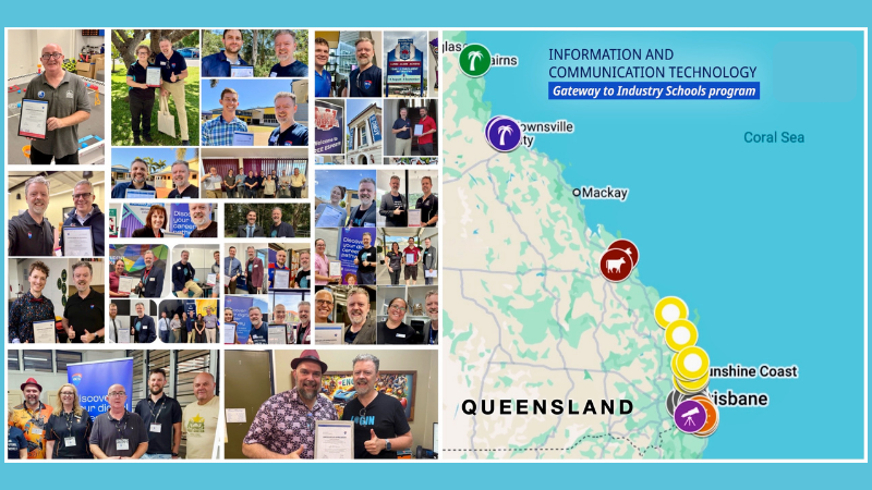 Several dedicated ICT GISP school coordinators and the 2026 ICT GISP schools map