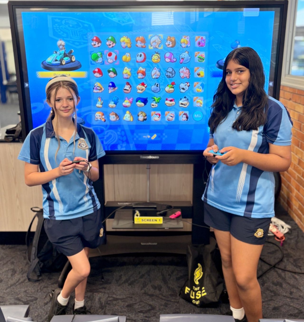 Bundaberg State High School students Ariya and Shylah at the competition